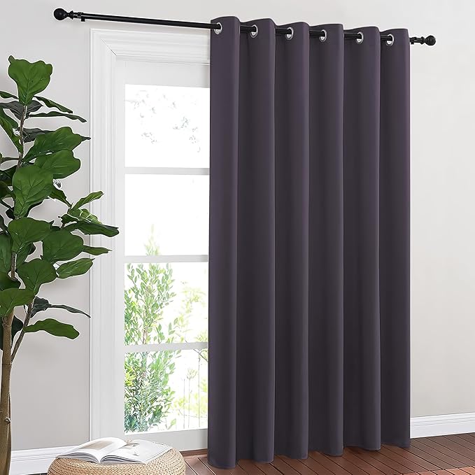 NICETOWN Blackout Sliding Door Curtains 84 Inch Length, Extra Wide Room Divider