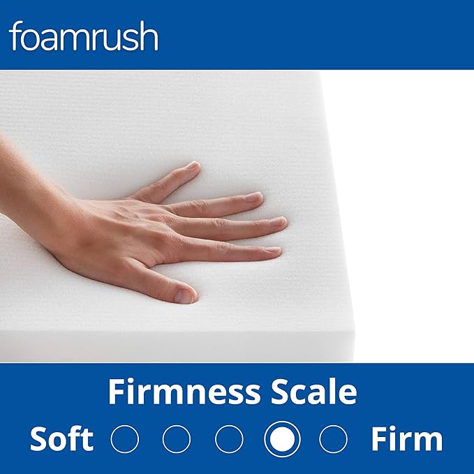 FoamRush 3-Inch Bunk (30" x 72") High Density Foam RV Mattress Replacement, Medium Firm, Pressure Relief Support, Travel Camper Trailer Truck, Made in USA, CertiPUR-US Certified, Cover Not Included