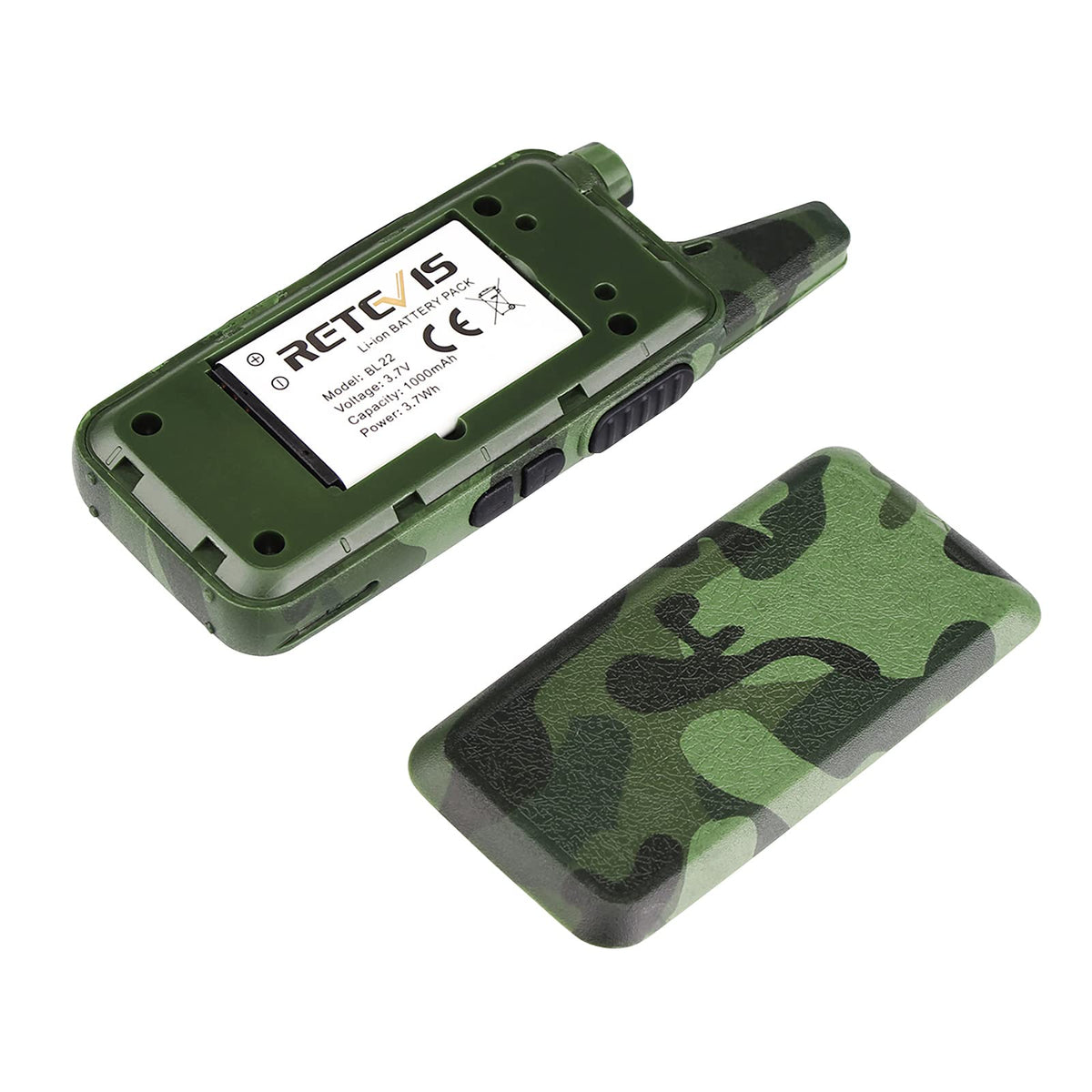 Retevis RT22 Walkie Talkies Rechargeable, Voice Activated, Emergency Alarm, Outdoor Cruise Ship ATV Hunting Skiing Handheld Two Way Radio Walkie-Talkies (4 Pack,Camouflage)