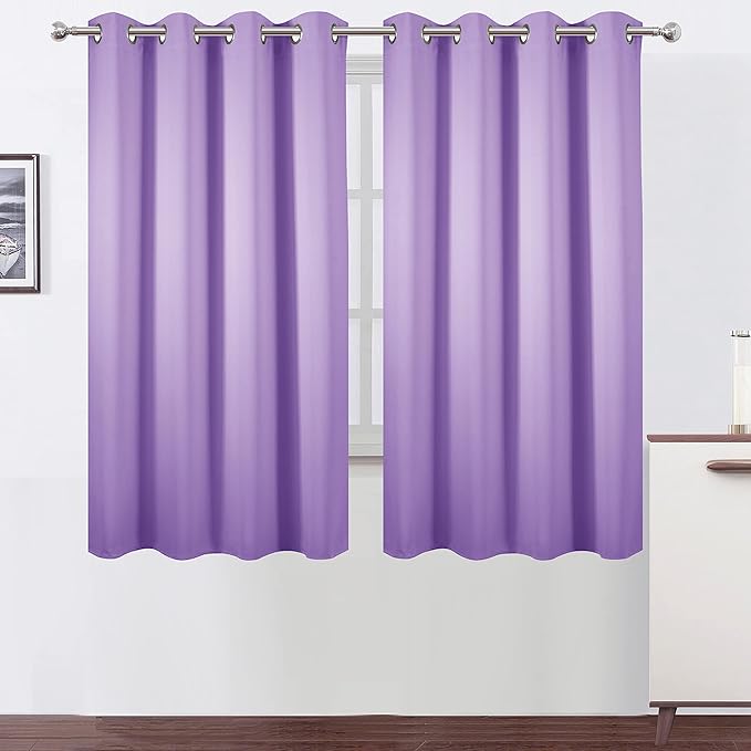 LEMOMO Lavender Blackout Curtains 66 x 63 Inch Length/Set of 2 Curtain