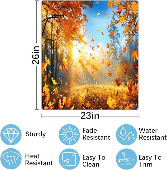 Autumn Forest Landscape Dishwasher Magnet Cover for The Front Magnetic Dishwasher Door Covers Dish Washer Sticker Wrap Home Decorative Appliances Panel Decal Kitchen Decor 23" x 26" (Magnetic)