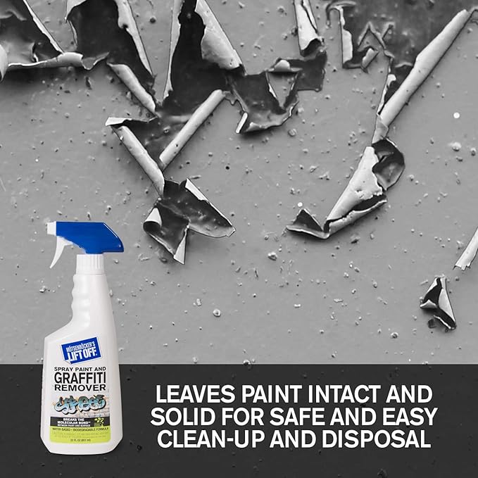 Motsenbocker's Lift Off 41101-3PK Spray Paint and Graffiti Remover – Removes Spray Paint, Acrylic, and Enamel – Safe for Wood, Metal, Concrete, Plastic – Water-Based Formula – 22 Fl Oz (Pack of 3)