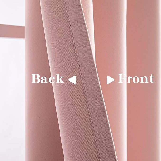 IGEMAEVE Gossamer Pink Curtains 108 Inch Length 2 Panels Set, Light Filtering