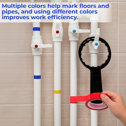 Floor Marking Tape - 5 Rolls, 1 Inch x 72 Yards | Ideal for Gym, Warehouse & Classroom Use