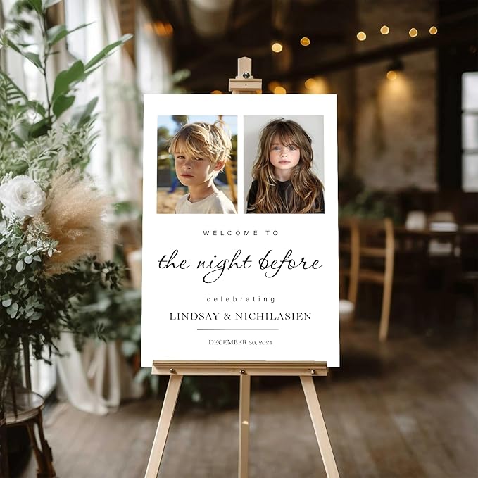 Personalized Rehearsal Dinner Welcome Sign, The Night Before Welcome Sign, Wedding Rehearsal Party Home Decor, Rehearsal Dinner Sign, Elegant Welcome Sign, Wedding Decorations Ceremony #6