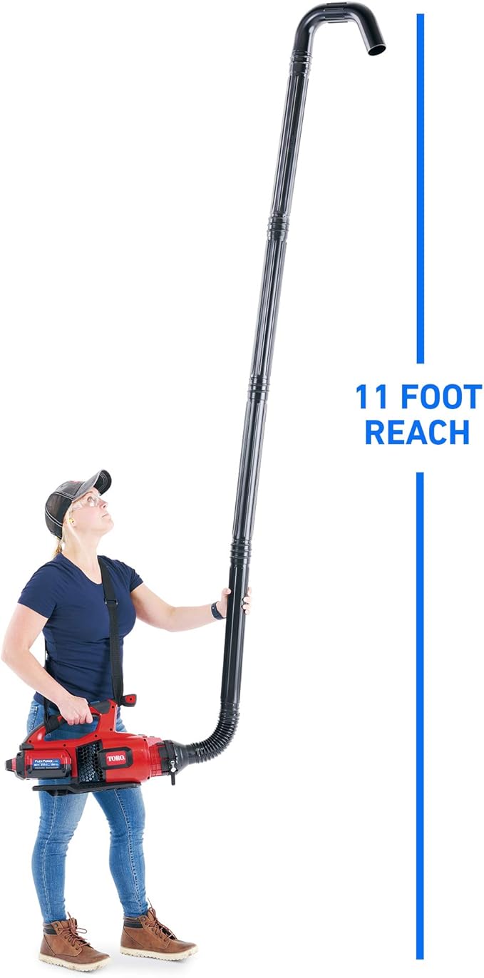 Universal Gutter Cleaning Kit with Extended Reach for Handheld Leaf Blowers Includes Shoulder Strap