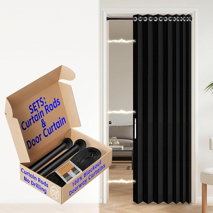AJAZZ Blackout Sliding Door Curtains