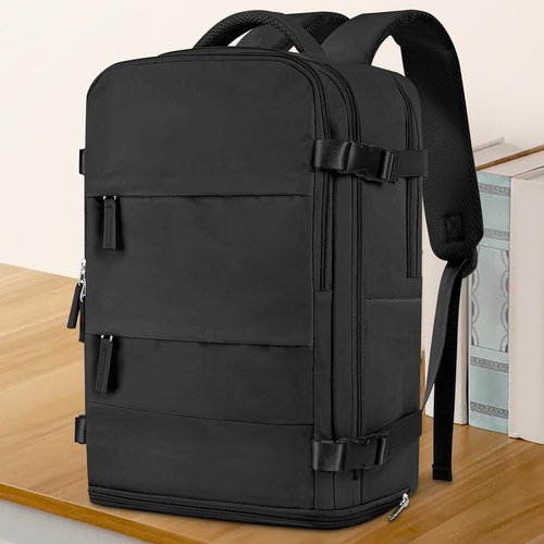 Coowoz Large Travel Backpack - Waterproof Hiking Rucksack for 15.6" Laptop | Flight Approved, Black