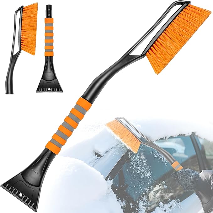 25" Snow Brush and Ice Scrapers for Car Windshield, 2-in-1 Detachable Design with Paint Protection, Extra Long Snow Removal Tool for Cars, Trucks, SUVs - Great for Drivers