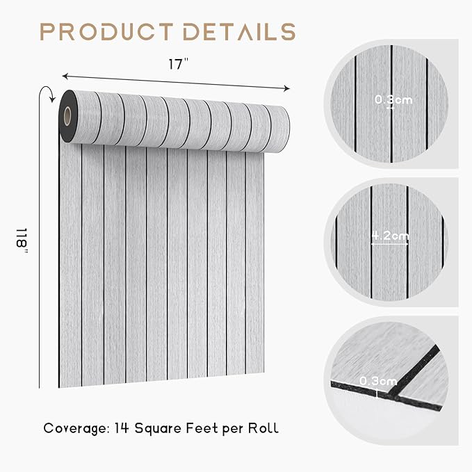 VEELIKE Light Grey Wood Slat Wall Panel Peel and Stick Wood Wall Panels
