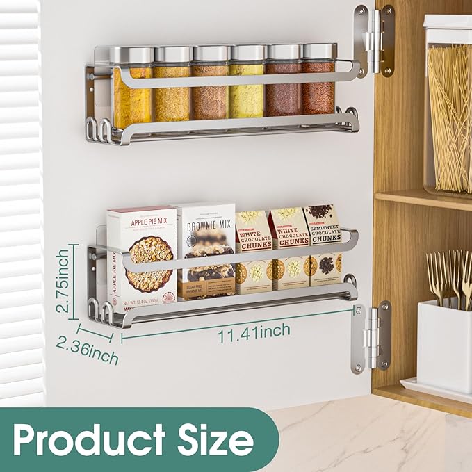 LUCYCAZ 4 Pack Wall Mounted Spice Rack