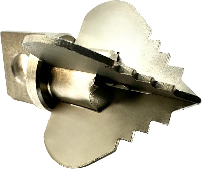 1.6” Spear 4 Flute Flow Fixer Drain Cleaner Plumbing Snake Cutter Head for 2” – 3” Pipes, Clears & Scrapes Inner Walls, Fits 3/8” 1/2" or 9/16” Cables, Commercial & Residential Use