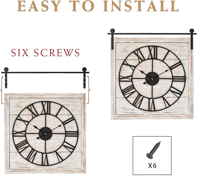 Vintage Barn Door Wall Clock