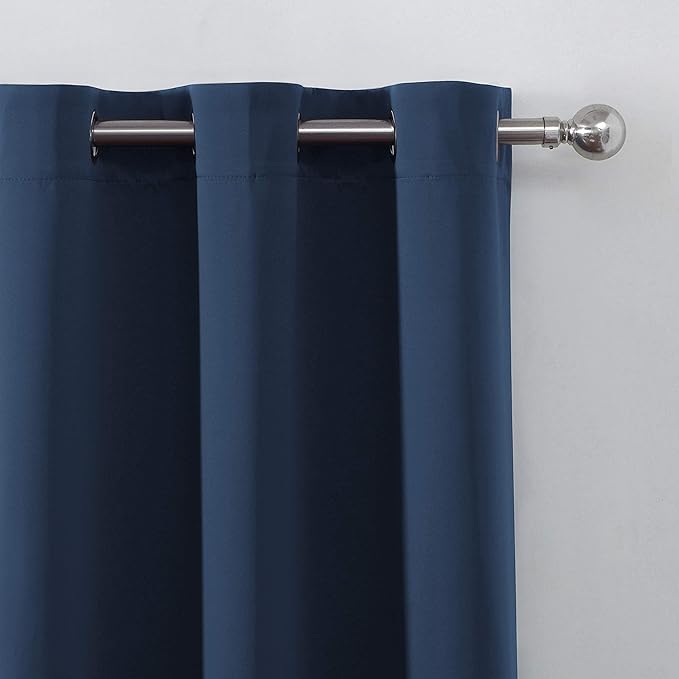 LEMOMO Navy Blue Thermal Blackout Curtains/38 x 63 Inch/Set of 2 Panels Room