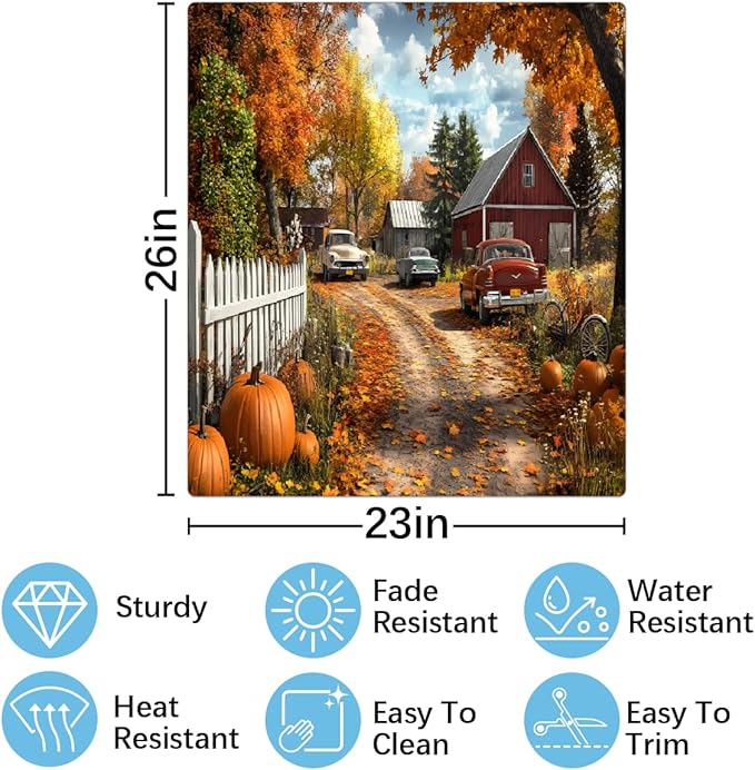 Autumn Farm Landscape Dishwasher Magnet Cover for The Front Magnetic Dishwasher Door Covers Dish Washer Sticker Wrap Home Decorative Appliances Panel Decal Kitchen Decor 23" x 26" (Magnetic)