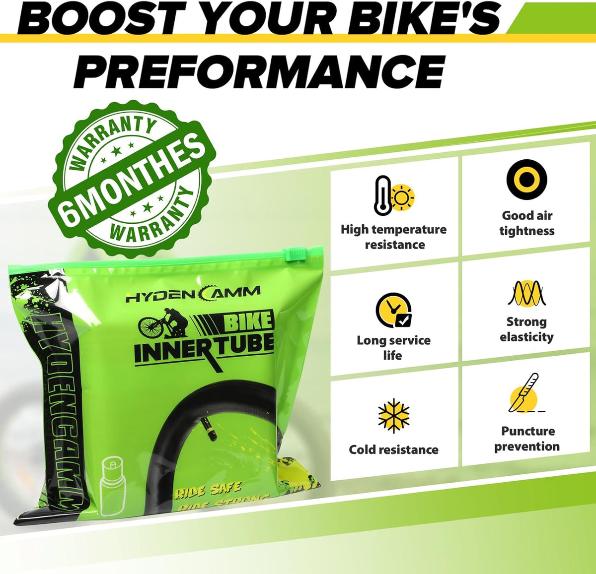 Skiennix Bicycle Tube - Reliable 12" to 29" Sizes with 32mm AV Schrader Valve & 2 Tire Levers