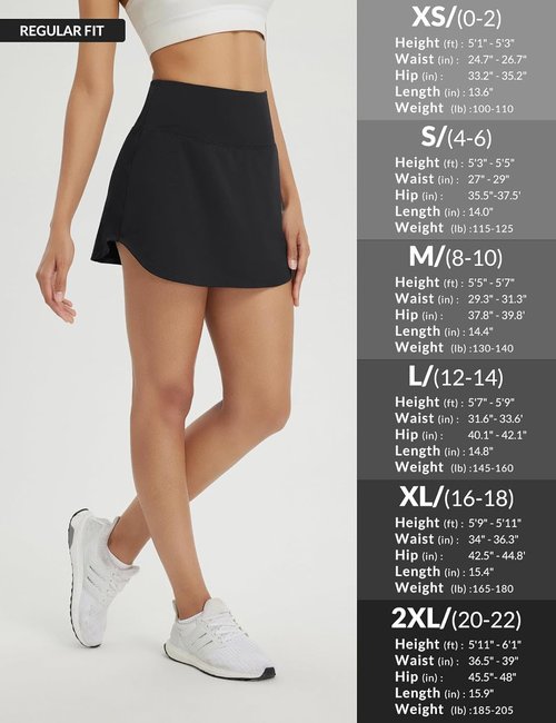Baleaf Women's Tennis Skirt - High Waisted Athletic Golf Skorts with Pockets for Running