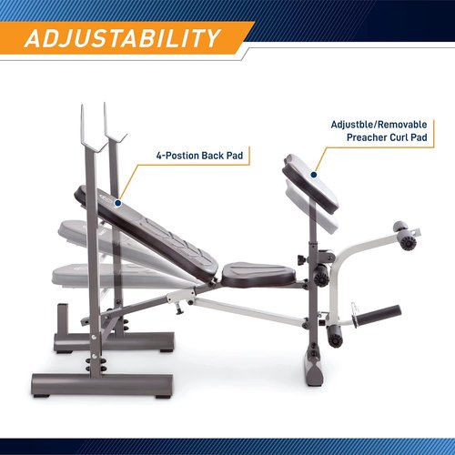 Marcy MWB-20100 Folding Weight Bench with Incline – Compact & Easy Storage