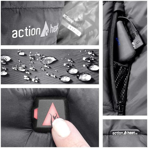 ActionHeat 5V Battery Heated Insulated Puffer Vest for Men – Heat Clothing, Tri-Zone Heating System Winter Outdoor