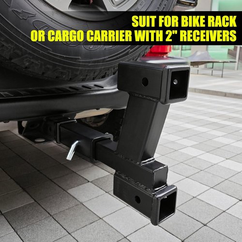 KAIRAY Dual Hitch Extender Adapter - 2-Inch & 10-Inch Riser/Drop for 2-Inch Receiver | 10,000 lbs Towing Capacity