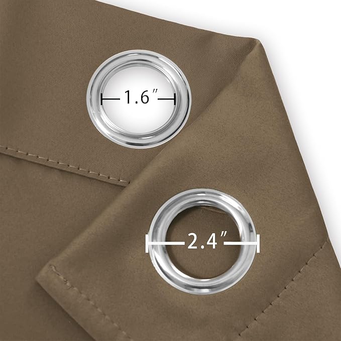 LEMOMO Blackout Curtains 66 x 84 inch/Brown Curtains Set of 2 Panels/Thermal