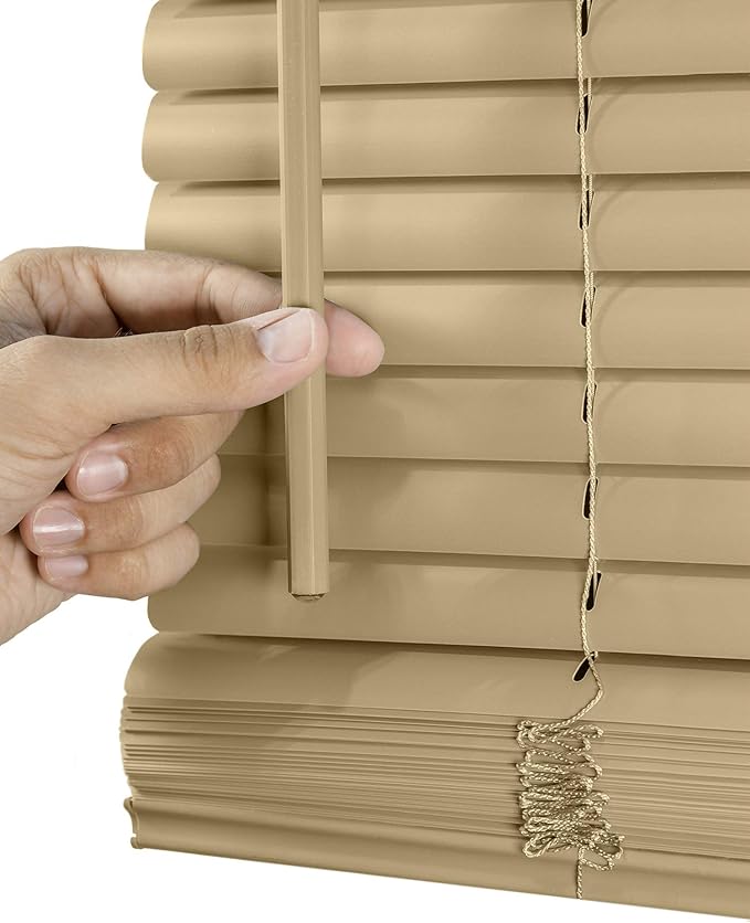 CHICOLOGY Mini Blinds for Indoor Windows – 30"W x 48"H, Cappuccino Horizontal