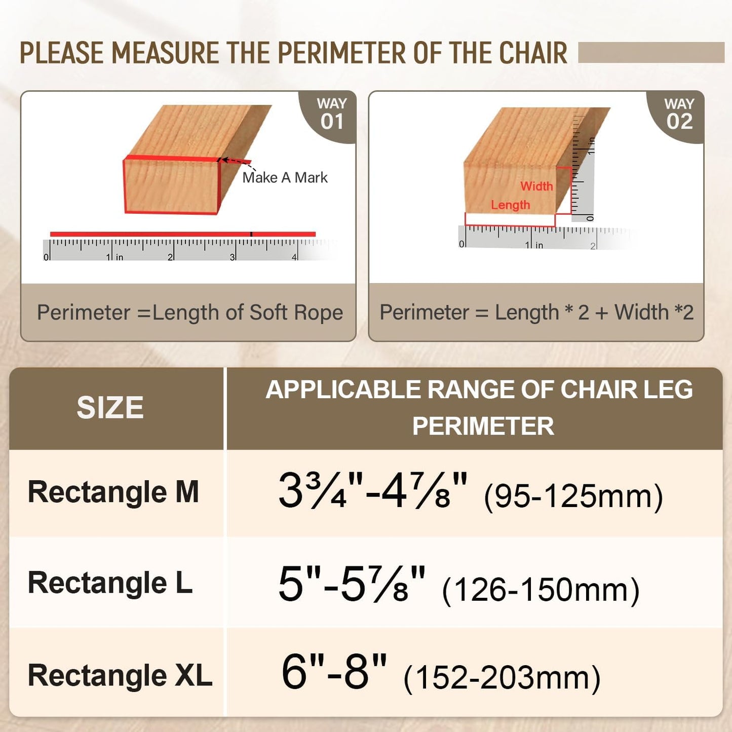BUMACO Chair Leg Floor Protectors Rectangle Chair Leg Protectors for Hardwood Floors Silicone Pads Covers to Protect Floors(Clear-20 Pcs, Rectangle L Fit (Perimeter: 5"~5-7/8")