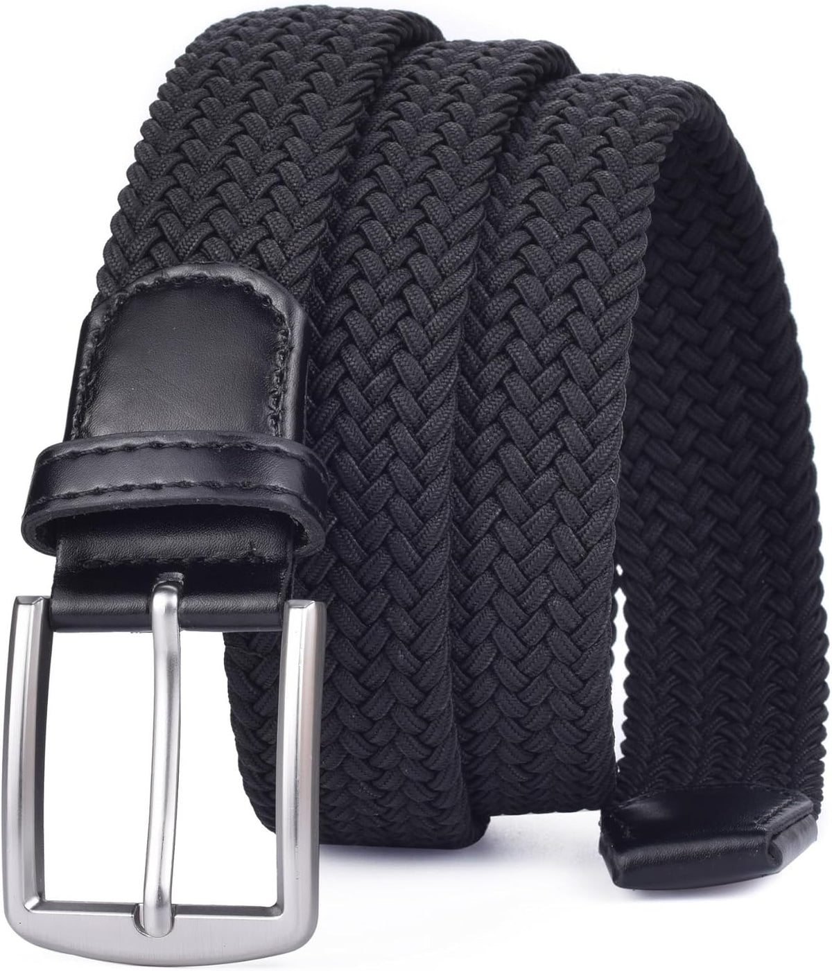 Skiennix Men's Stretch Woven Elastic Braided Belt - 1.3" Wide for Comfort and Style