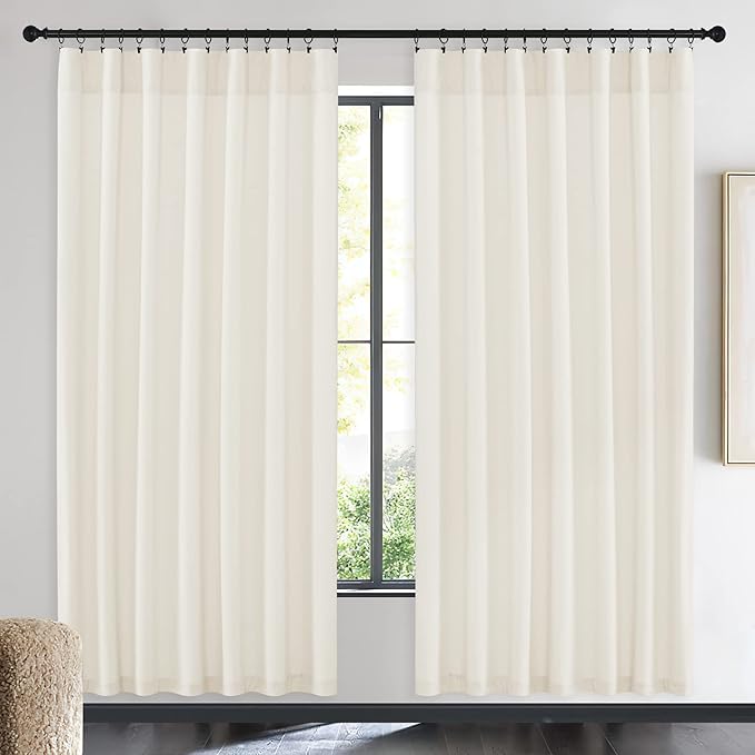 NICETOWN Thermal Insulated Ivory White Velvet Curtains 72 Inch Length, Heavy