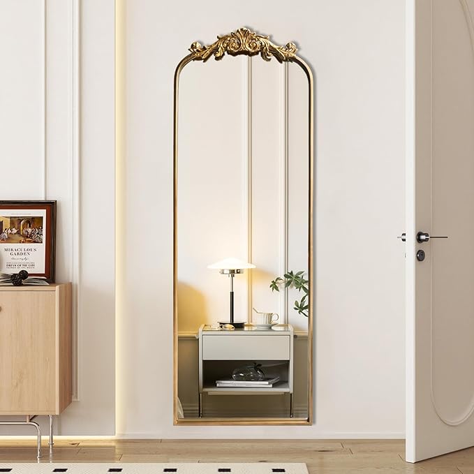 HQiJun Full Length Wall Mirror Decorative Full Body Mirrors Traditional Antique