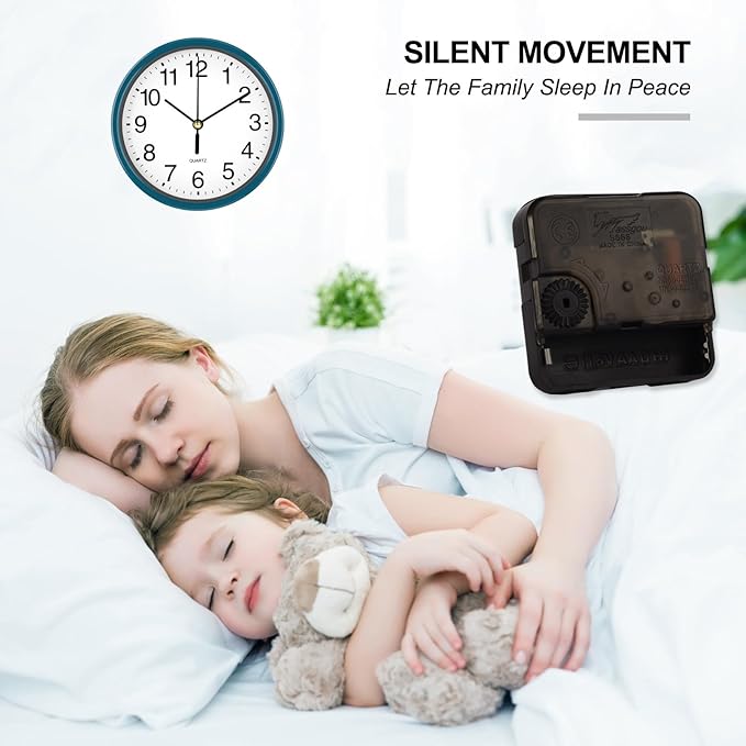 Silent Wall Clock Non Ticking, 6 Inch Wall Clocks Battery Operated, Small
