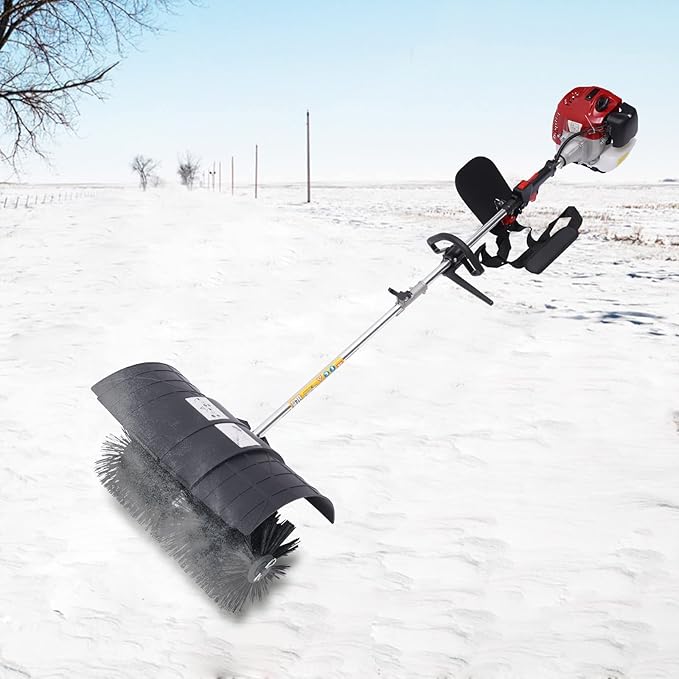 TFCFL 52cc Gas Power Handheld Sweeper Broom Driveway Turf Artificial Grass Snow Clean Handheld Walk Behind Sweeper 52cc 2Stroke Gas Power Broom Cleaning Driveway Tool Walk-Behind Lawn Mowers
