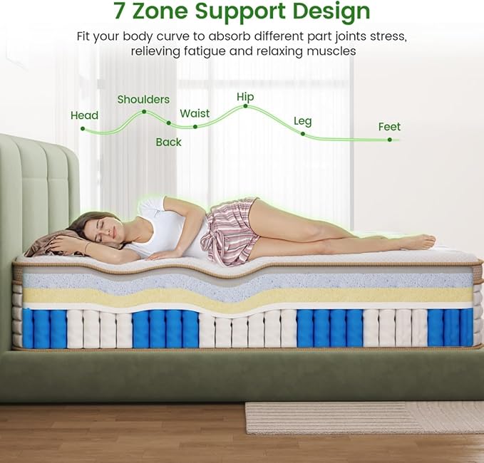 Firm King Mattress, [Enhanced] 12 Inch King Size Hybrid Mattress with Gel Memory Foam & Independent Pocket Springs, Pressure Relief, Strong Edge Support, 365-Night Trial, CertiPUR-US