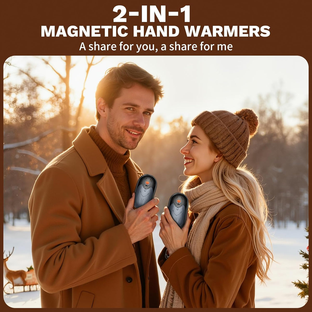 Rechargeable Hand Warmers by [Brand Name] - Magnetic Electric Design | 3-Level Temperature Control, 24-Hour Heating