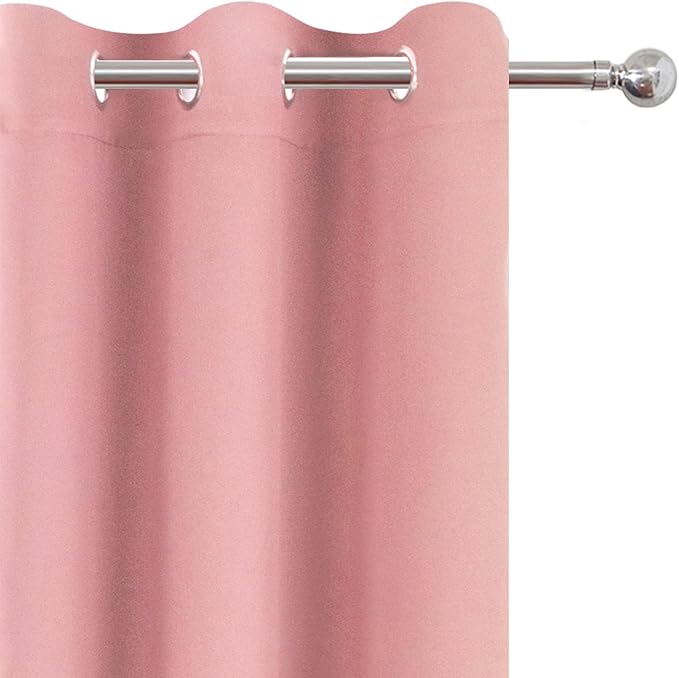 LEMOMO Pink Thermal Blackout Curtains/42 x 72 Inch/Set of 2 Panels Room
