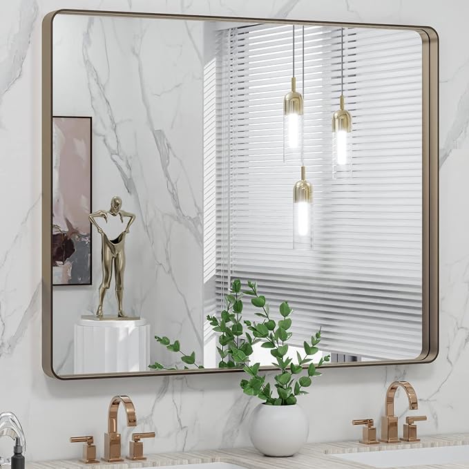 LOAAO 40”X32” Bronze Bathroom Mirrors