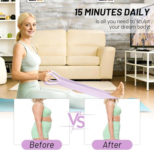 Figure 8 Exercise Bands - Set of 3 Resistance Bands for Arm, Back & Leg Training | Durable Handles