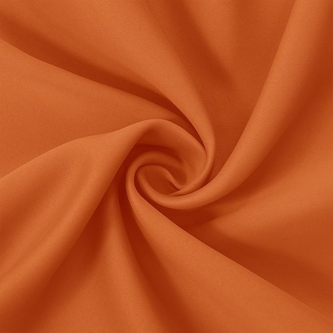 LEMOMO Orange Blackout Curtains 66 x 63 Inch Length/Set of 2 Curtain