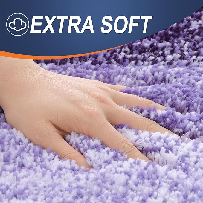 OLANLY Bathroom Runner Rugs 59x24, Extra Soft Absorbent Microfiber Bath Rugs, Rubber Backing, Quick Dry, Machine Washable Bath Mats for Bathroom Floor, Tub and Shower, Home Decor Accessories, Violet