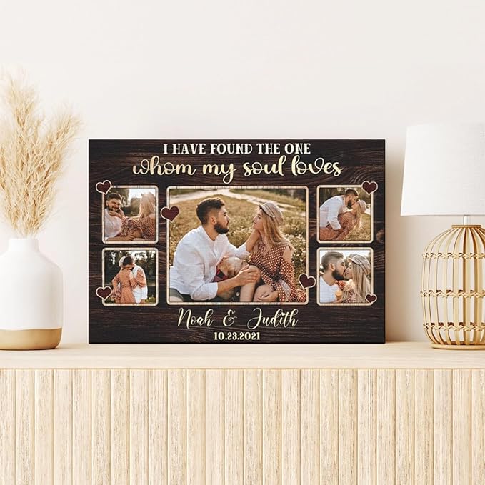 Dem Canvas Personalized Canvas Prints, Couple Romance & Wedding Gifts - Custom Canvas for Anniversary, Engagement & Valentine (18x12)
