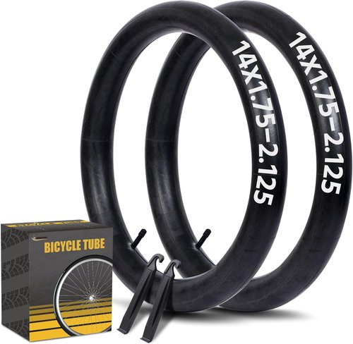 Bike Tube 2 Pack by [Brand Name] - 14 Inch AV32mm Schrader Valve, Butyl Rubber for Kids & MTB Bikes