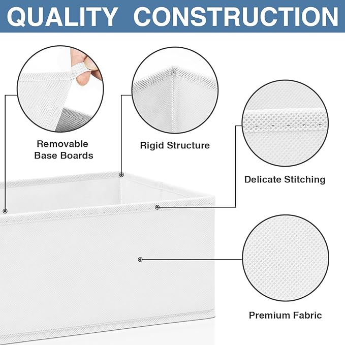 Criusia Drawer Organizer Clothes 12 Pack - Fabric Closet Organizers and Storage for Nursery Organization - Dresser Drawer Dividers for Baby Clothes/Socks/Underwear/Bras - College Dorm Room Essentials