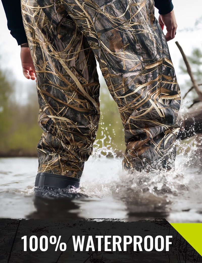 TIDEWE Bootfoot Chest Wader, 2-Ply Nylon/PVC Waterproof Fishing Hunting Waders with Boot Hanger for Men Women Next Camo Evos Size 7