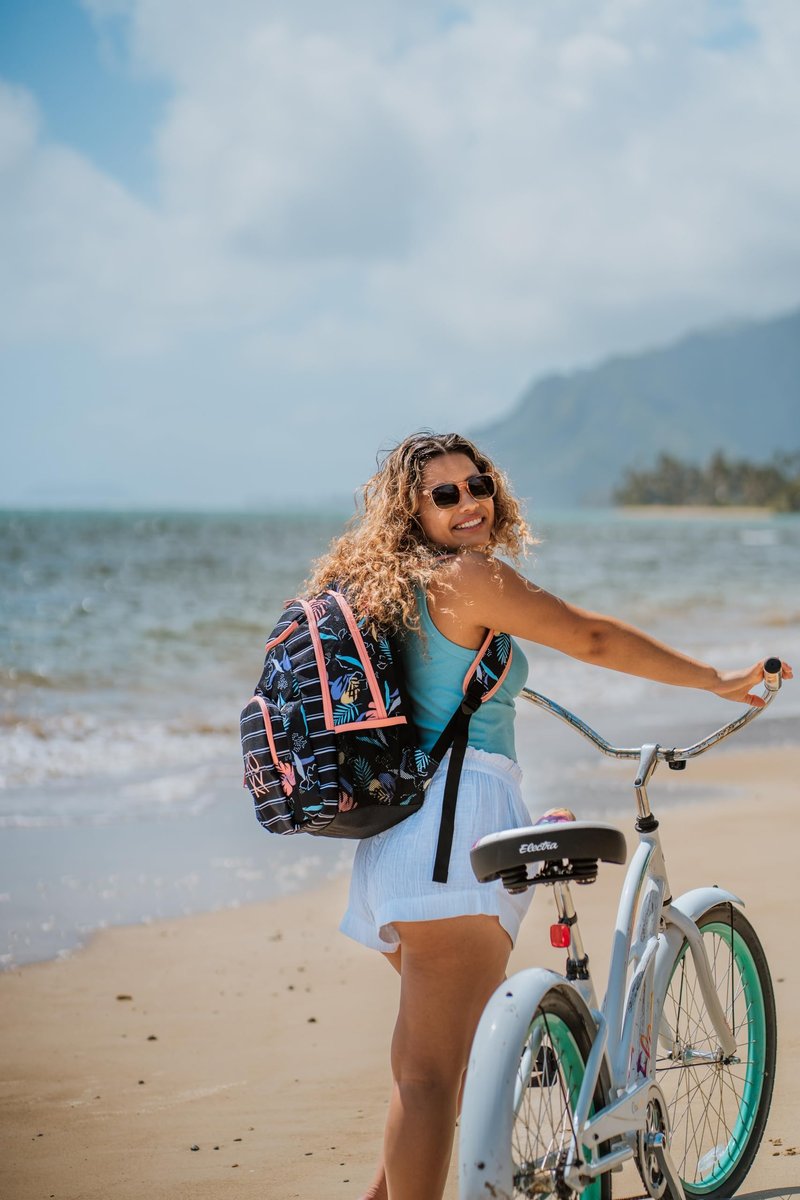 Roxy Women's Shadow Swell Backpack | Travel | Everyday Carry | Work | Gym | 21L | Recycled Polyester, Anthracite Island Escape