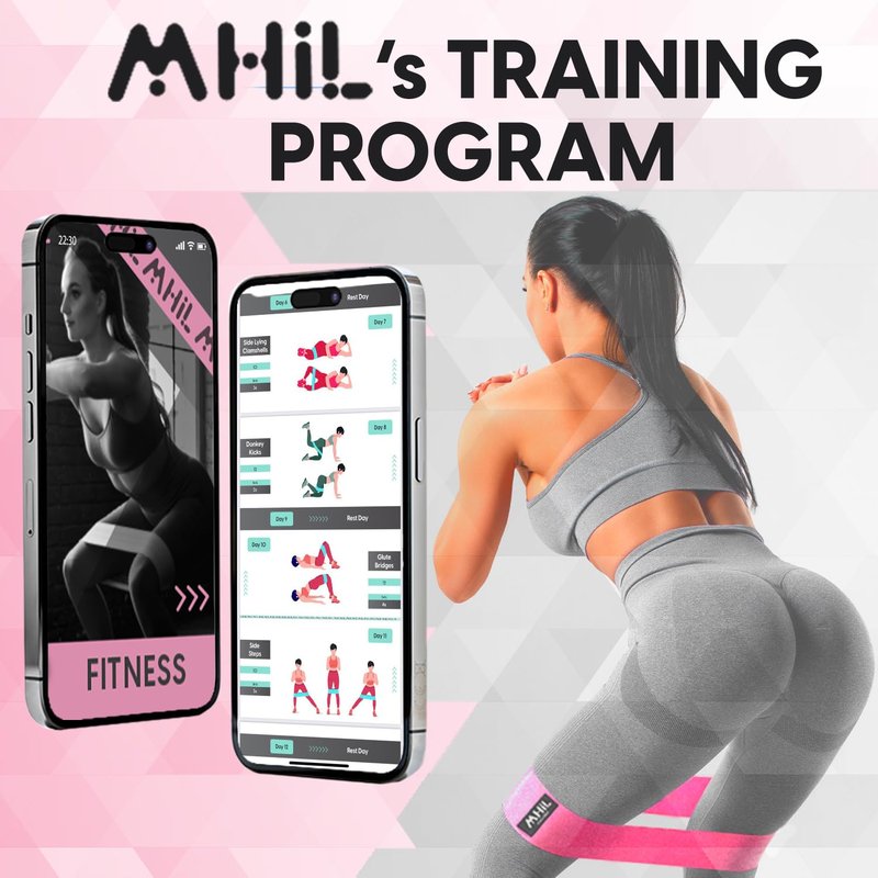 Fabric Resistance Bands for Women & Men – 4 Durable Exercise Bands for Working Out, Non-Slip & Non-Pinching Workout Bands – Multiple Resistance Levels Booty Bands for Legs Butt Glutes Hips Abs & More.