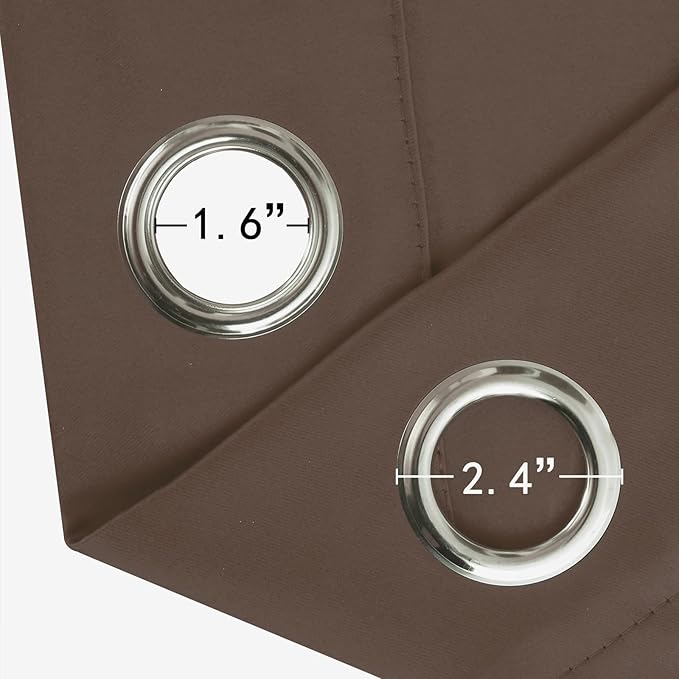LEMOMO Chocolate Brown Blackout Curtains 42 x 54 Inch Length Set of 2 Panels