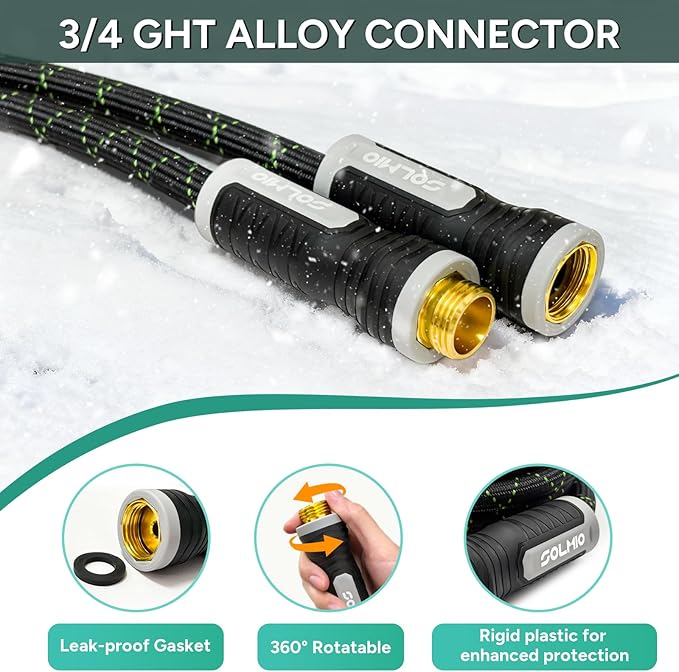 Garden Hose 25FT, Flexible Lightweight Non-Expandable Water Hose with 10 Function Nozzle, No-Kink, Leak-Proof, Burst-Resistant, High-Pressure for Yard, Outdoor