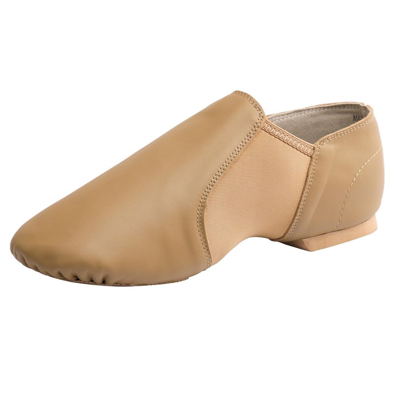 Linodes (Tent Leather Upper Jazz Shoe Slip-on for Women and Men's Dance Shoes Brown 6M