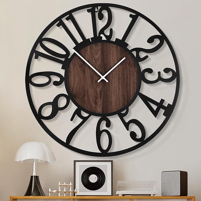 1st owned Wall Clock for Living Room -13" Silent Non Ticking, Battery Operated
