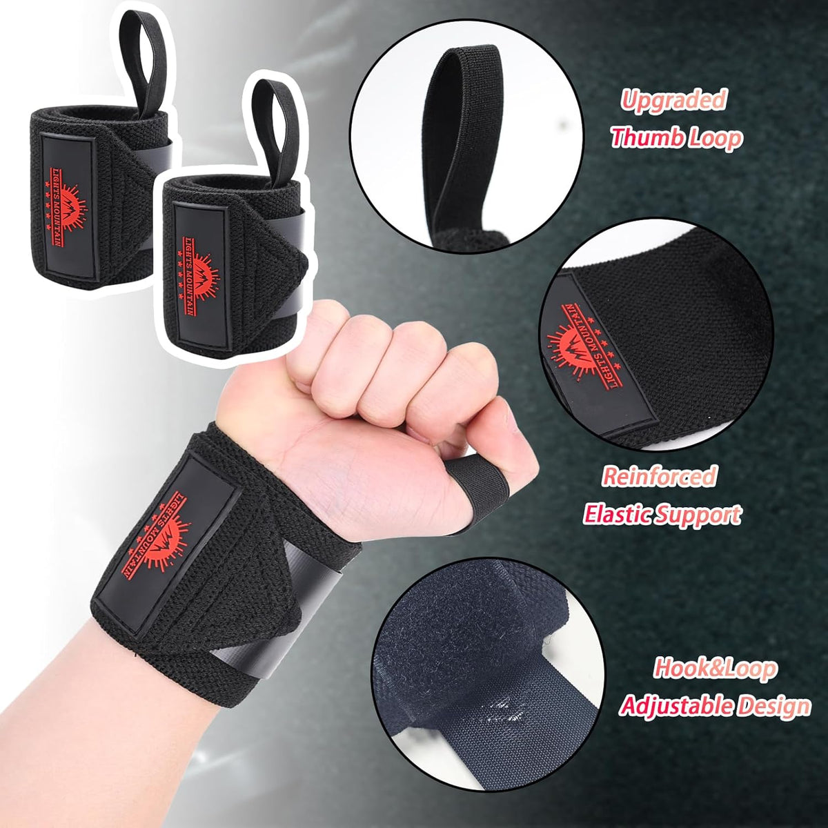 Skiennix Non-Slip Lifting Straps - Durable Wrist Cuffs with Double D-Ring for Weightlifting & Deadlifts